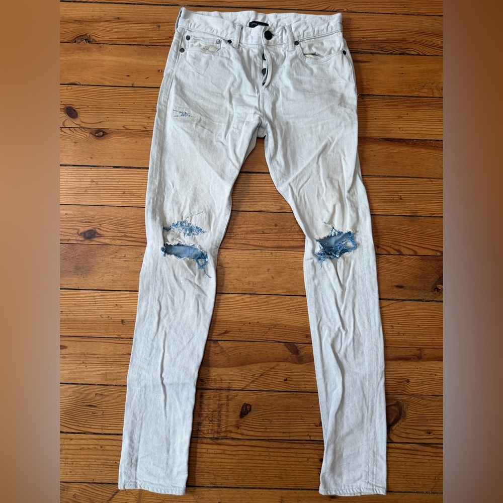 John Elliott Season Nine Skinny Jeans Light Gray 29 Made in Japan